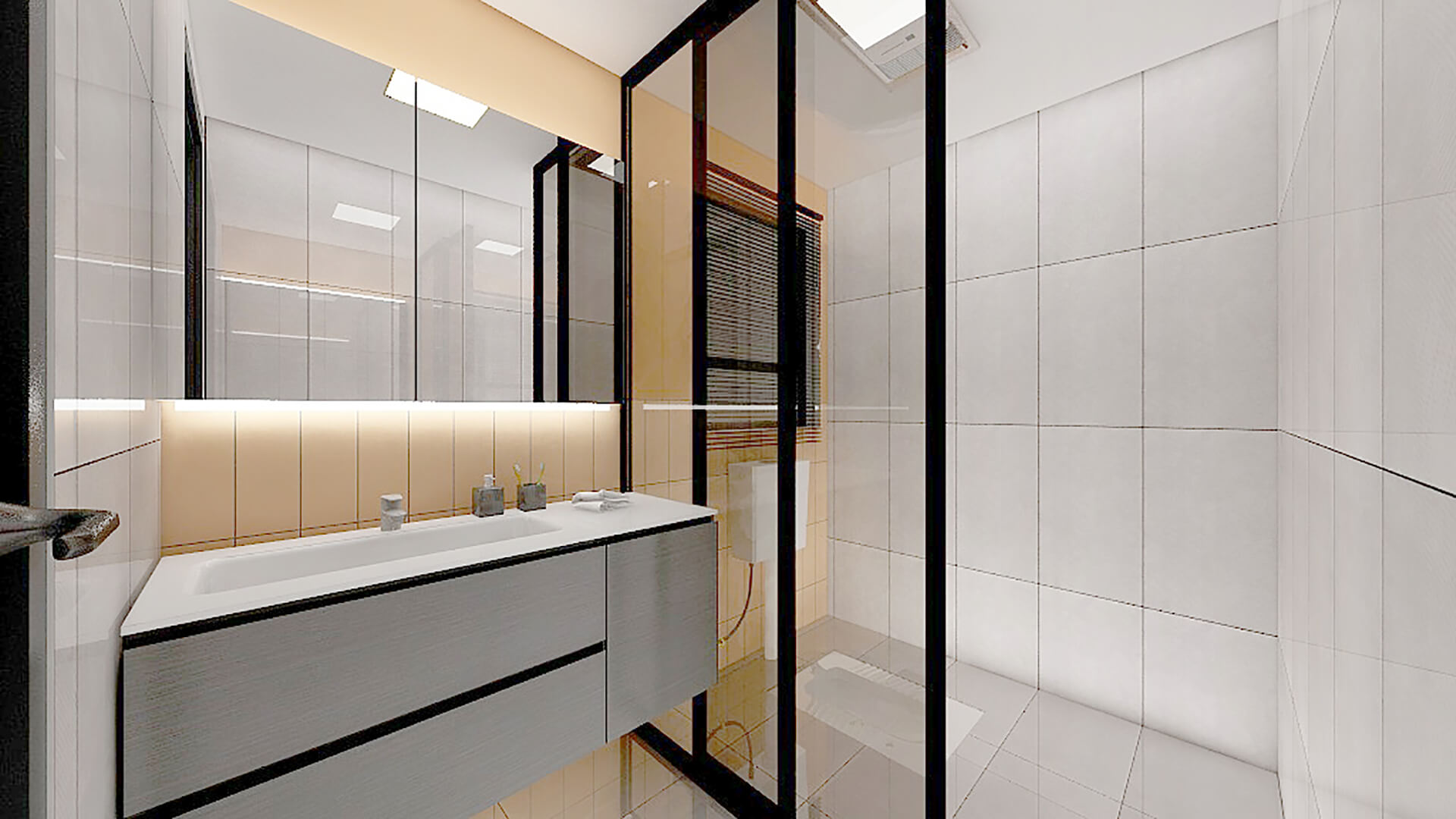 榮和公園里128㎡現代簡約風格案例-衛(wèi)生間